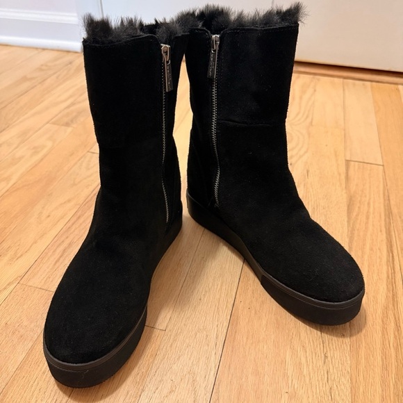 J Slides Shoes - J Slides NYC Waterproof Women's Black Winter Suede Boots Size 7.5